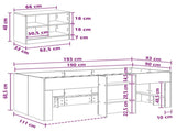 Loft Bed Frame with Cabinet 3 pcs Artisan Oak Engineered Wood 3423429