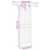 Sliding Door with Hardware Set 70x210 cm Solid Wood Pine 3332676