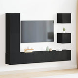 TV Cabinet Set Wall-mounted 6 pcs Black oak 160 x 30 x 30.5 cm 3393460