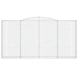 Arched Gabion Baskets 2 pcs 400x30x200/220 cm Galvanised Iron 3146931