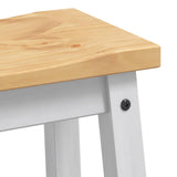 Kitchen Island Set 3 pcs White and Honey Wax Solid-Pine 3425395