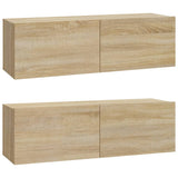 4 Piece TV Cabinet Set Sonoma Oak Engineered Wood 3114536