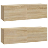 4 Piece TV Cabinet Set Sonoma Oak Engineered Wood 3114608