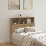 Headboard Cabinet Artisian Oak 120x19x103.5 cm Engineered Wood 856867