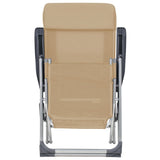 Folding Camping Chairs with Footrests 2 pcs Cream Textilene 360147