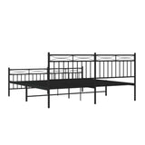 Metal Bed Frame without Mattress with Footboard Black 183x213cm 373714