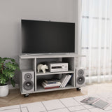 TV Cabinet with Castors Concrete Grey 80x40x45 cm Engineered Wood 800193