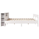 Bookcase Bed without Mattress White 180x200 cm Super King Solid Wood Pine 3322940