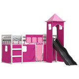Bunk Bed without Mattress with Slide and Curtains Pink 80x200 cm 3284202