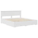 Bed Frame with Headboard White 180 x 200 cm Engineered Wood 3408229
