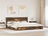 Storage Bed with Drawer Smoked Oak 180 x 200 cm Engineered Wood 3409896