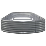 Garden Raised Bed Grey Powder-coated steel Large Durable 319044