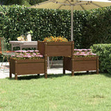 Planter Honey Brown 178.5x44x75 cm Solid Wood Pine 822250