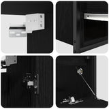 Bathroom Furniture Set with Shelf 5 pcs Black Engineered wood 3328369