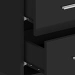 ZNTS Wall-mounted Bedside Cabinet Black 810991