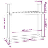 Firewood Rack Black 110x35x108.5 cm Solid Wood Pine 823861