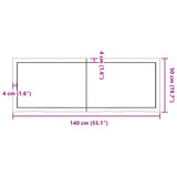 Table Top Dark Brown 140x50x cm Treated Solid Wood Oak 3156443