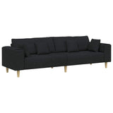 Fabric Sofa with Cushion Black 208 cm Fabric 3335145