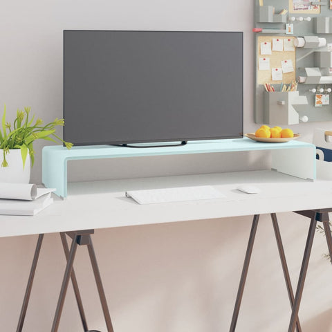 TV Stand/Monitor Riser Glass Green 90x30x13 cm 244146