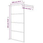 Walk-in Shower Wall Silver 100x195 cm Clear ESG Glass 152137