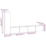 3 Piece TV Cabinet Set Smoked Oak Engineered Wood 3114323