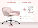 Velvet-Feel Tub Office Chair, with Seat Cushion - Pink T3398P328359