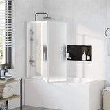 Shower Bath Screen Wall 141 x 132 cm 3 Panels Foldable 140785