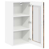 Wall Glass Cabinet LUCCA 2 pcs Smoked Oak 40 x 31 x 80 cm 884996