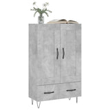 Highboard Concrete Grey 69.5x31x115 cm Engineered Wood 830320