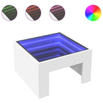 ZNTS Coffee Table with Infinity LED White 50x50x30 cm 847602