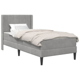 Bed Frame with Mattress Light Grey 90 x 190 cm Velvet 3415244