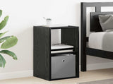 Bedside Table with Drawer 2 pcs Black Oak 30.5 x 27 x 59.5 cm 8000615