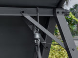 2 Seater Garden Swing Chair, Outdoor Canopy Swing Bench with Adjustable Shade and Metal Frame, Dark T3398P315861