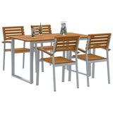 Garden Dining Set 5 pcs Grey Solid Acacia Wood 3284343