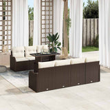 Garden Sofa Set with Cushion Manual 8 pcs Brown Poly rattan 3357141
