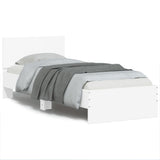 Bed Frame without Mattress with Headboard White 75x190 cm Small Single 838659