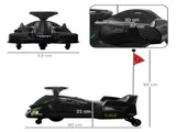 12V Kids Electric Go Kart with Music, LED Lights, Slow Start, Black T3398P378951