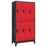 Locker Cabinet Anthracite and Red 90x45x180 cm Steel 339801
