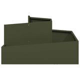 Garden Planter Olive Green 80 x 80 x 50 cm Cold-rolled Steel 873581