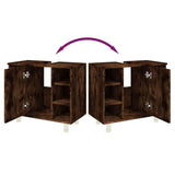 Bathroom Cabinet Smoked Oak 60x32x53.5 cm Engineered Wood 826372