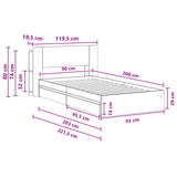 Bed Frame with Storage Smoked Oak 90 x 200 cm Engineered Wood 3433554