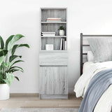 Bedside Cabinet Grey Sonoma 39x35x125 cm Engineered Wood 861315