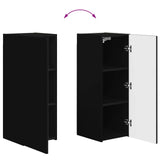 TV Wall Cabinet Set Wall-mounted 4 pcs Black Engineered Wood 3408917