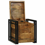Storage Box Brown and Black 40 x 40 x 40 cm Solid Mango Wood 4016748