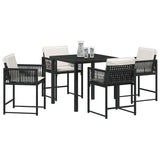 Garden Dining Set 5 pcs Black Poly Rattan 3380741