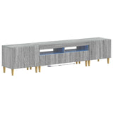 5 Piece LED TV Cabinet Grey Sonoma Engineered Wood 3416766