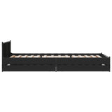 Bed Frame with Drawers without Mattress Black 90x200 cm 3279967