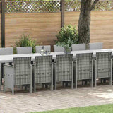Garden Dining Set with Cushions 17 pcs Light Grey PP 3378668
