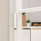Interior Door White 102x201.5 cm Tempered Glass&Aluminium Slim 153669
