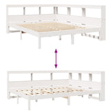 Bookcase Bed without Mattress White 160x200 cm Solid Wood Pine 3324312